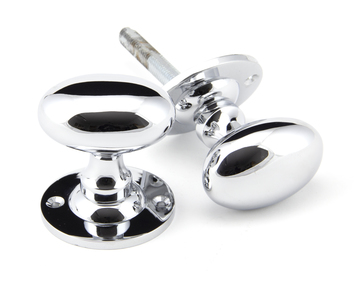 View 91975 - Polished Chrome Oval Mortice/Rim Knob Set - FTA offered by HiF Kitchens