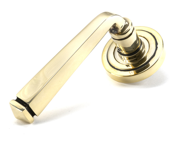 View 45612 - Aged Brass Avon Round Lever on Rose Set (Art Deco) FTA offered by HiF Kitchens