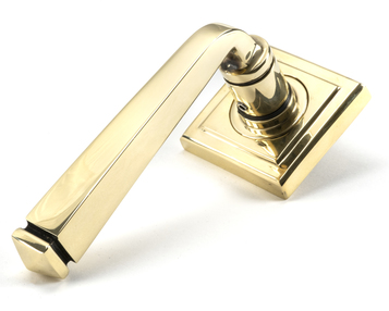 View 45614 - Aged Brass Avon Round Lever on Rose Set (Square) FTA offered by HiF Kitchens