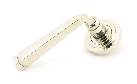 View Polished Nickel Avon Round Lever on Rose Set (Art Deco) offered by HiF Kitchens