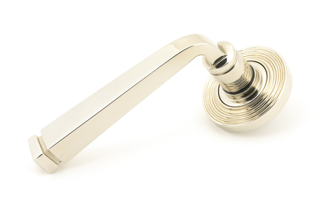 View Polished Nickel Avon Round Lever on Rose Set (Beehive) offered by HiF Kitchens