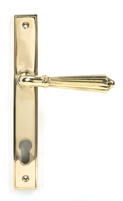 View 46547 - Polished Brass Hinton Slimline Lever Espag. Lock Set - FTA offered by HiF Kitchens
