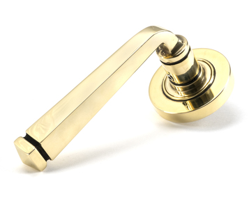 View 49945 - Aged Brass Avon Round Lever on Rose Set (Plain) - Unsprung FTA offered by HiF Kitchens