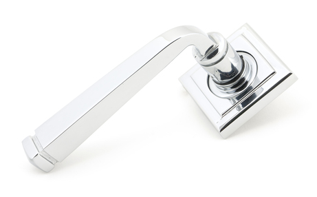 View Polished Chrome Avon Round Lever on Rose Set (Square) - Unsprung offered by HiF Kitchens