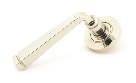 View 49953 - Polished Nickel Avon Round Lever on Rose Set (Plain) - Unsprung - FTA offered by HiF Kitchens