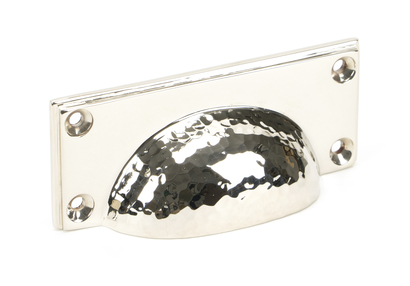 Added 46037 - From The Anvil Polished Nickel Hammered Art Deco Drawer Pull - FTA To Basket