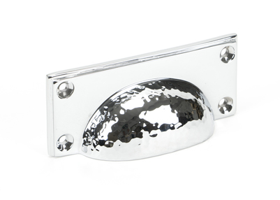View From The Anvil Polished Chrome Hammered Art Deco Drawer Pull 46038 offered by HiF Kitchens