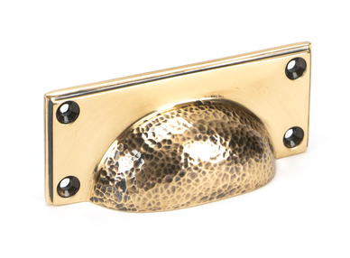 View From The Anvil Polished Bronze Hammered Art Deco Drawer Pull 46040 offered by HiF Kitchens