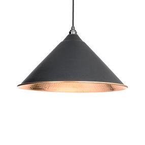 Added 49503B - From The Anvil Black Hammered Copper Hockley Pendant - FTA To Basket
