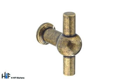 View H1091.60.BR Weel T-Bar Handle Antique Bronze 60mm Hole Centre offered by HiF Kitchens