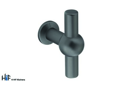 View H1091.60.BS Weel T-Bar Handle Satin Black Central Hole Centre offered by HiF Kitchens