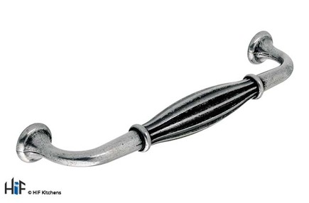 View H351.128.AP Leasowes D Handle Antique Pewter Effect 128mm Hole Centre offered by HiF Kitchens