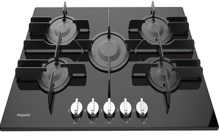 View Hotpoint FTGHG 751 D/H(BK) 75cm Gas On Glass Hob - Black offered by HiF Kitchens