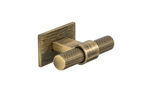 View H1125.35B385AGB Knurled T Handle Aged Brass offered by HiF Kitchens