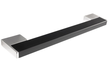 View Harrow H761.128.CHBR Bar Handle Polished Chrome Black 128mm Hole Centre offered by HiF Kitchens