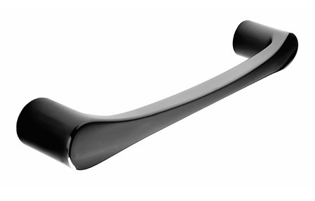 View Moss H1014.128.BC D-Handle Polished Black Chrome offered by HiF Kitchens