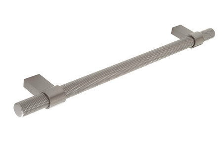 View Knurled H1126.257.SS Bar Handle Polished Stainless Steel 192mm Hole Centre offered by HiF Kitchens