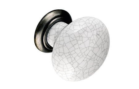 View Milner K373.35.PEGC Knob Ceramic Crackle White Effect Central Hole Centre offered by HiF Kitchens